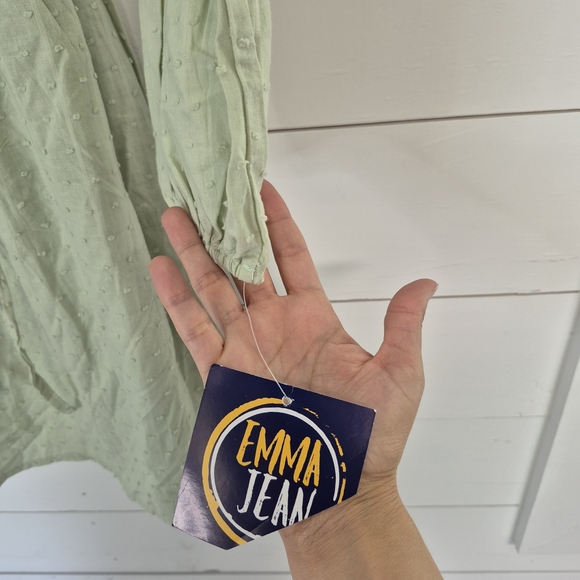 Emma Jean Sage Dress With Bottons And Drawstring Waist - Picture 5 of 8